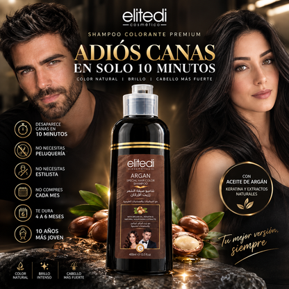 Tratamiento Rejuvenecedor ELITEDI™ | Champú Anti-Canas con Argán Orgánico 420ML
